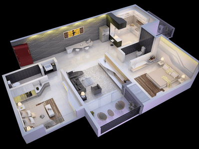 Floor Plan Image of 1020 Sq.ft 2 BHK Apartment / Flat for sale in Arkade Rare, Bhandup West Mumbai for Rs. 13300000