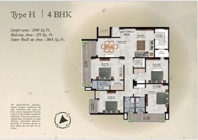 Image of 2480 Sq.ft 4 BHK Apartment / Flat for sale in Trinayan Utsav, Morabadi, Ranchi for Rs. 12400000