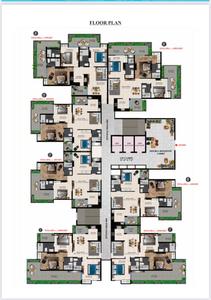 Image of 1660 Sq.ft 3 BHK Apartment / Flat for sale in Charms Iconic Tower, Raj Nagar Extension, Ghaziabad for Rs. 12500000