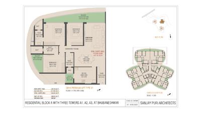 Image of 1278 Sq.ft 3 BHK Apartment / Flat for sale in Patia, Bhubaneswar for Rs. 12185400