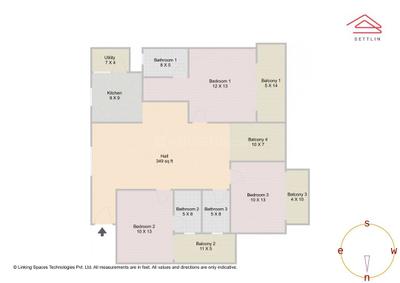 Image of 1834 Sq.ft 3 BHK Apartment / Flat for sale in ARS Zurich Phase 2 by Bhavisha Homes, Kadagrahara, Bengaluru for Rs. 17500000
