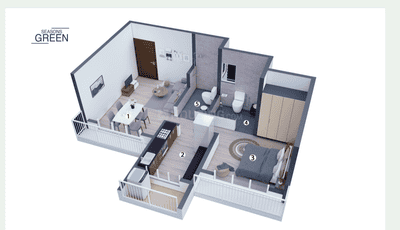 Floor Plan Image of 650 Sq.ft 1 BHK Apartment / Flat for sale in Kalyan West Kalyan for Rs. 4000000