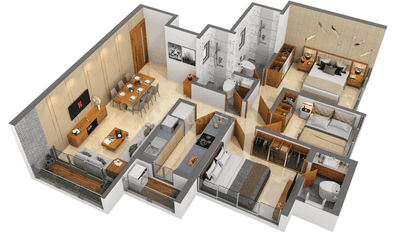 Image of 950 Sq.ft 3 BHK Apartment / Flat for sale in Kandivali West, Mumbai for Rs. 22500000