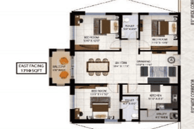 Image of 2390 Sq.ft 3 BHK Apartment / Flat for sale in Kukatpally, Hyderabad for Rs. 17000000