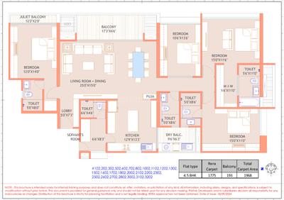 Image of 1785 Sq.ft 3 BHK Apartment / Flat for sale in Pristine The Lords, Pashan, Pune for Rs. 28500000