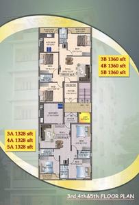 Image of 1360 Sq.ft 3 BHK Apartment / Flat for sale in Tambaram East, Chennai for Rs. 11100000