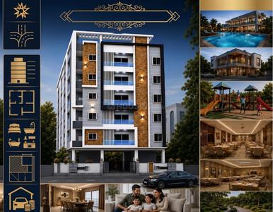 Image of 1495 Sq.ft 3 BHK Apartment / Flat for sale in Prajay Celebrity Homes, Shamirpet, Hyderabad for Rs. 6279000