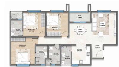 Image of 1573 Sq.ft 3 BHK Apartment / Flat for sale in Ramky Fortuna, K R Puram, Bengaluru for Rs. 18900000