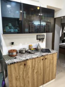 Kitchen Image of 400 Sq.ft 1 BHK Apartment / Flat for rent in Savvy Studioz, Gota Ahmedabad for Rs. 20000