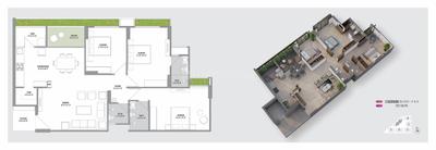 Image of 2080 Sq.ft 3 BHK Apartment / Flat for sale in Samatva Magnolia, Ognaj, Ahmedabad for Rs. 9124500