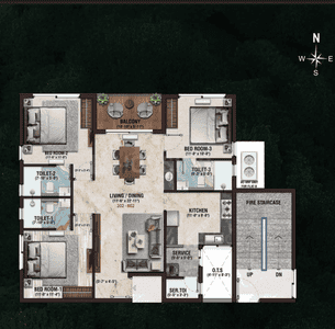 Image of 2624 Sq.ft 4 BHK Apartment / Flat for sale in ARC Alcazar, Nungambakkam, Chennai for Rs. 62000000