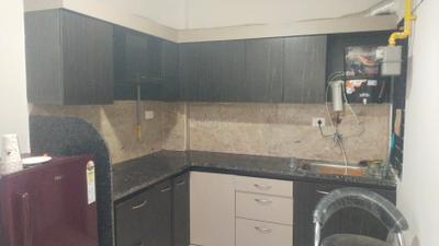 Kitchen Image of 500 Sq.ft 1 BHK Builder Floor for rent in Mahalakshmi Nagar Indore for Rs. 19000