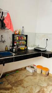 Kitchen Image of 450 Sq.ft 1 BHK Builder Floor for rent in Kotla Mubarakpur New Delhi for Rs. 20500