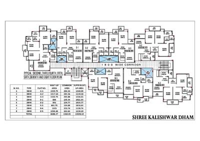 Floor Plan Image of 1000 Sq.ft 2 BHK Apartment / Flat for sale in Naini Allahabad for Rs. 5600000