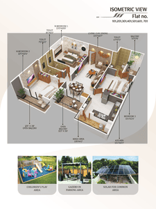 Image of 1450 Sq.ft 3 BHK Apartment / Flat for sale in Besa, Nagpur for Rs. 6700000