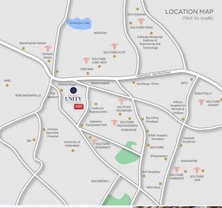Image of 1555 Sq.ft 3 BHK Apartment / Flat for sale in Solitaire Unity, Kondapur, Hyderabad for Rs. 14400000