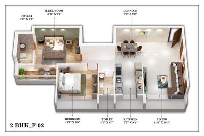 Image of 1100 Sq.ft 2 BHK Apartment / Flat for sale in Saras Icon, Seawoods, Navi Mumbai for Rs. 23000000