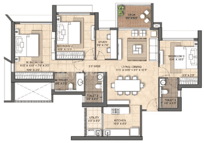 Image of 1400 Sq.ft 3 BHK Apartment / Flat for sale in Agripada, Mumbai for Rs. 59800000