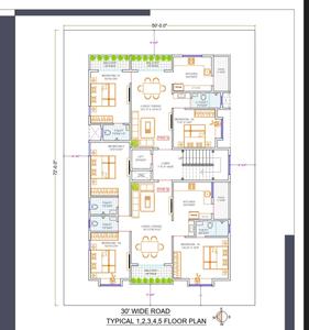 Floor Plan Image of 1130 Sq.ft 3 BHK Apartment / Flat for sale in Sai Nagar Amravati for Rs. 6500000