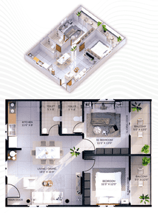 Floor Plan Image of 1250 Sq.ft 2 BHK Apartment / Flat for sale in Felicity Oasis, Ittangur Bengaluru for Rs. 7000000