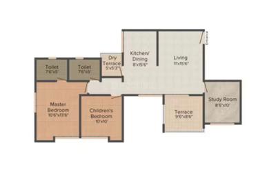 Image of 1000 Sq.ft 2.5 BHK Apartment / Flat for sale in Suda Sugandh, Hadapsar, Pune for Rs. 9200000