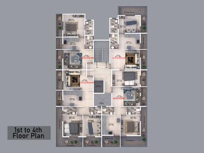 Floor Plan Image of 1039 Sq.ft 2 BHK Apartment / Flat for sale in Ranjit Co Op HSG Soc, Mhasrul Gaon Nashik for Rs. 4000000