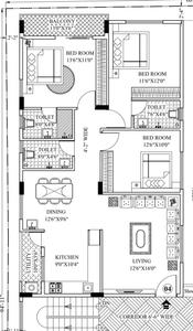 Image of 1320 Sq.ft 3 BHK Apartment / Flat for sale in Margondanahalli, Bengaluru for Rs. 7500000