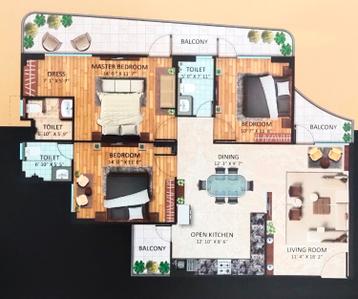 Image of 1845 Sq.ft 3 BHK Apartment / Flat for sale in Chintamani, Sector 103, Gurgaon for Rs. 23000000