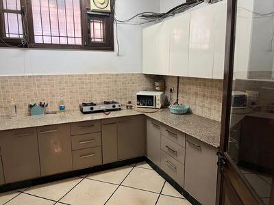Kitchen Image of 500 Sq.ft 1 BHK Builder Floor for rent in Old Double Storey, Lajpat Nagar New Delhi for Rs. 25000