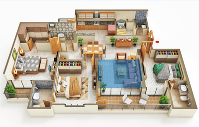 Image of 1600 Sq.ft 3.5 BHK Apartment / Flat for sale in Ashapurna Neopolis Phase I, Mahapura, Jaipur for Rs. 11100000