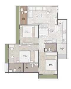 Image of 1950 Sq.ft 3 BHK Apartment / Flat for sale in South Bopal, Ahmedabad for Rs. 8499000