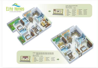 Image of 1500 Sq.ft 3 BHK Apartment / Flat for sale in Aadhava Elite Homes, Kothanur, Bengaluru for Rs. 13000000