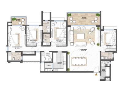 Image of 1650 Sq.ft 3 BHK Apartment / Flat for sale in Kharadi, Pune for Rs. 18500000