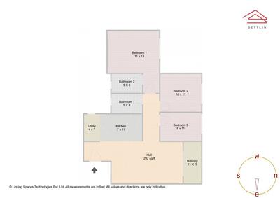 Image of 1302 Sq.ft 3 BHK Apartment / Flat for sale in Bhartiya Nikoo Homes 4, Thanisandra, Bengaluru for Rs. 19500000