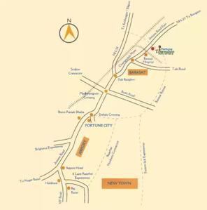 Image of 1149 Sq.ft 3 BHK Apartment / Flat for sale in Fortune Township, Barasat, Kolkata for Rs. 3500000