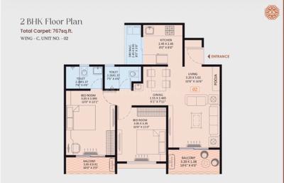 Image of 1073 Sq.ft 2 BHK Apartment / Flat for sale in Legend Aaradhyam Phase I, Maan, Pune for Rs. 6800000