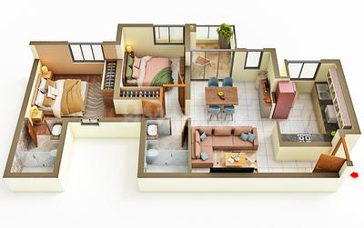 Image of 1335 Sq.ft 3 BHK Apartment / Flat for sale in SIS Florida, Thaiyur, Chennai for Rs. 8900000