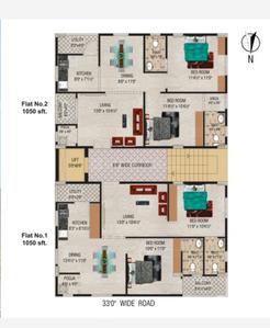 Image of 1050 Sq.ft 2 BHK Apartment / Flat for sale in Pothinamallayya Palem, Visakhapatnam for Rs. 5040000