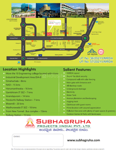 Image of 220 Sq.ft Residential Plot / Land for sale in Subhagruha Sukrithi Varishtaa, Ravada, Visakhapatnam for Rs. 3800000