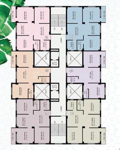 Floor Plan Image of 891 Sq.ft 2 BHK Apartment / Flat for sale in Krishti Mansion, Rajarhat Kolkata for Rs. 4283000