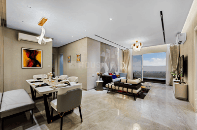 Living Room Image of 1250 Sq.ft 3 BHK Apartment / Flat for sale in L And T Island Cove, Mahim Mumbai for Rs. 49500000