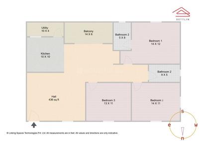 Image of 1765 Sq.ft 3 BHK Apartment / Flat for sale in Hulimavu, Bengaluru for Rs. 13700000