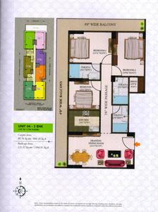 Image of 1302 Sq.ft 3 BHK Apartment / Flat for sale in Gitanjali Shreeniketan, Lukarganj, Allahabad for Rs. 13500000