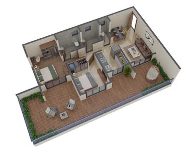 Floor Plan Image of 550 Sq.ft 1 BHK Apartment / Flat for sale in Prithvi Anand Kuber Complex Phase 2, Palghar Mumbai for Rs. 2800000
