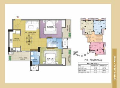 Image of 1614 Sq.ft 3 BHK Apartment / Flat for sale in SLF Anushree Apartments, Sector 75, Faridabad for Rs. 14000000