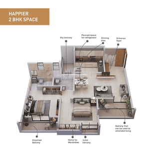 Image of 1301 Sq.ft 3 BHK Apartment / Flat for sale in Palm Springs Ph II D Wing, Wakad, Pune for Rs. 11000000
