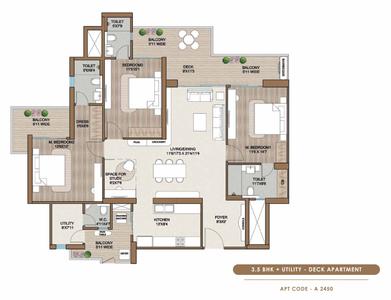 Image of 2450 Sq.ft 3.5 BHK Apartment / Flat for sale in Smartworld One DXP, Sector 113, Gurgaon for Rs. 37500000
