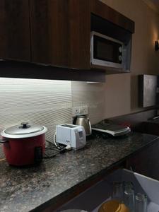 Kitchen Image of 436 Sq.ft 1 RK Studio for rent in Paramount Golfforeste Villas, Surajpur Greater Noida for Rs. 15000