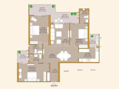 Image of 1855 Sq.ft 3 BHK Apartment / Flat for sale in SKA Divine, Wave City, Ghaziabad for Rs. 16800000