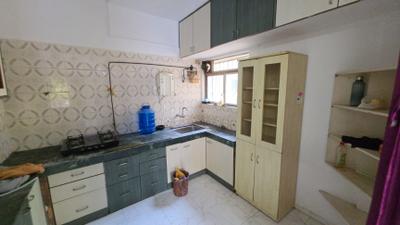 Kitchen Image of 950 Sq.ft 2 BHK Apartment / Flat for rent in Nirman Nadbramha Society, Warje Pune for Rs. 26000